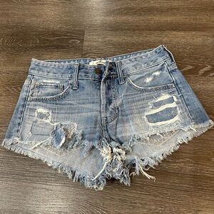 Distressed hollister co jean shorts